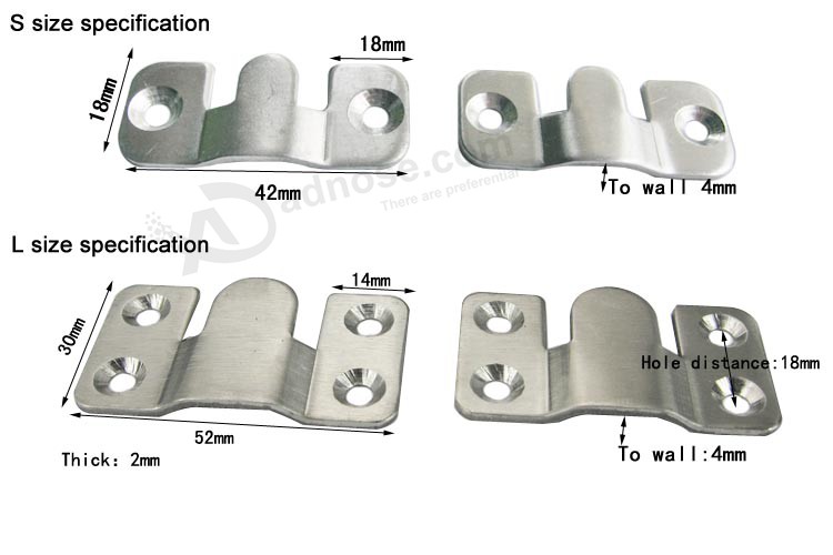 Stainless steel hooks size