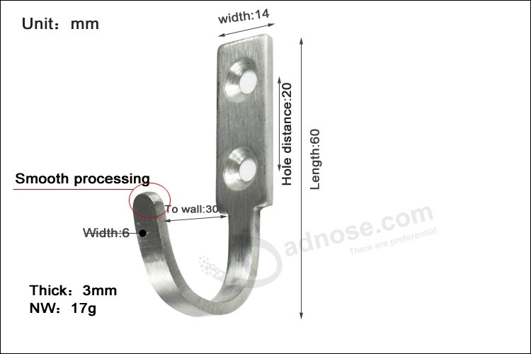 Coat stainless steel hooks