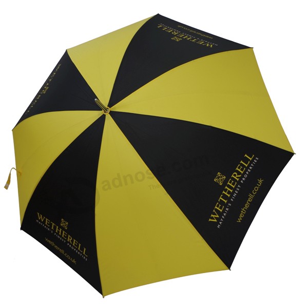 yellow and black pongee fabric, customized logo on 4panels