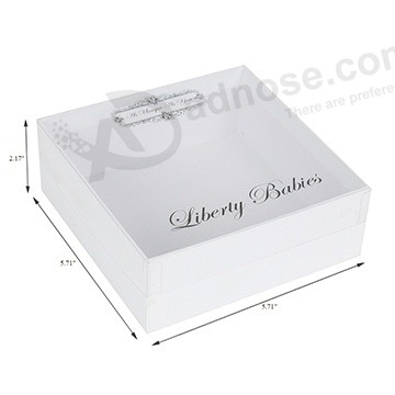 White Gift Boxes With Clear Lids Size