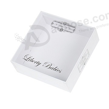White Gift Boxes With Clear Lids Front