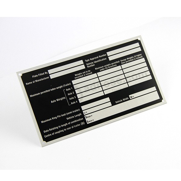 me<em></em>tal data nameplates stainless steel data labels