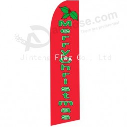 High-end custom 322x75 Merry Christmas swooper flag