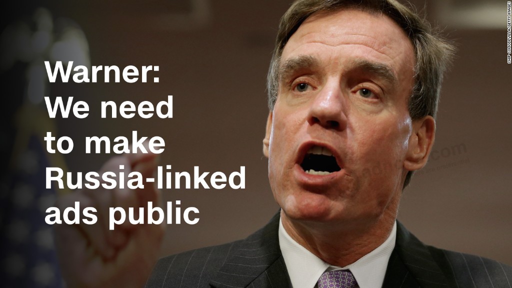 Mark Warner: I won't stop trying to expose fake Russia-linked Facebook ads