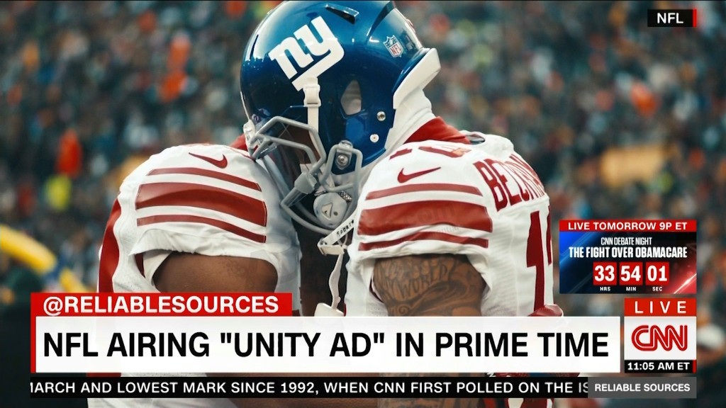 NFL aired unity ad in prime time on Sunday