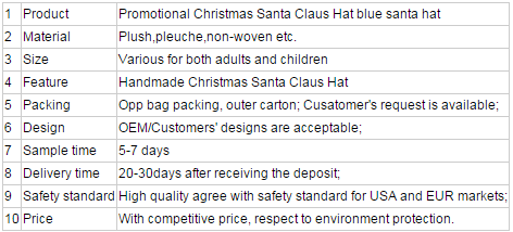 Hot Sale Christmas Cap, Santa Hat,Christmas Hat for gift