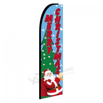 Customized Colourful flying christmas flags feather flag for advertising christmas decorations