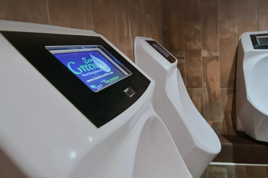 This smart urinal will show you ads while you pee