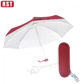High quality mini umbrella beautiful colorful eva box five fold pocket umbrella
