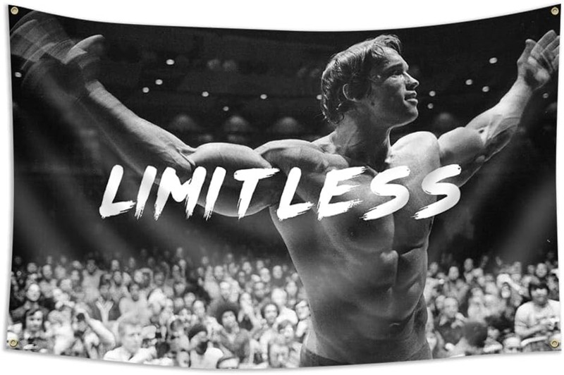 Arnold Limitless Motivational Inspirational Office Gym Wall Decor Flag Banner Flag Banner Funny College Dorm Flags