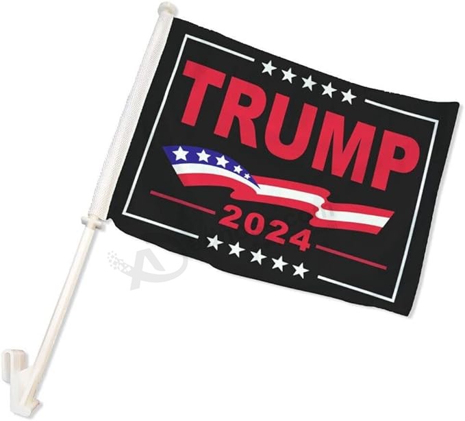 Ant Enterprises Trump 2024 Black 12"x18" Double Sided Car Flag