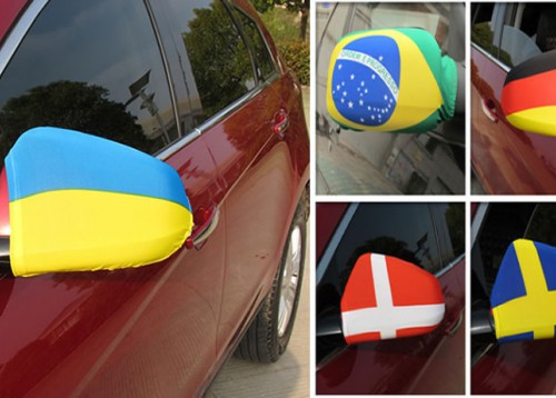 car mirror flag