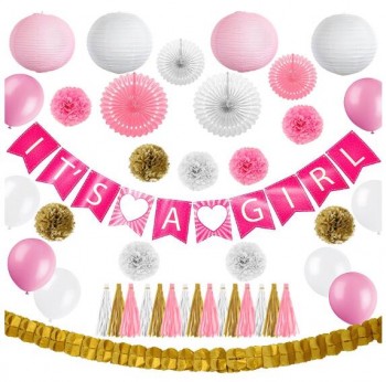 Baby Shower Decorations For Girl ,It's a Girl Party Decoration banner ,balloon kit