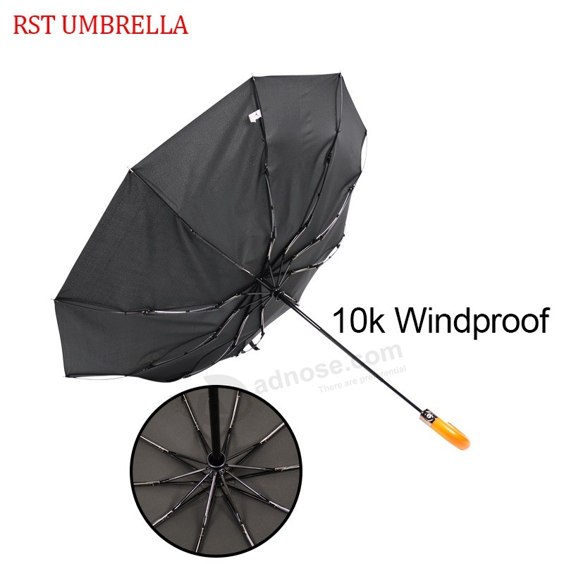 Rst verdadera estrella paraguas a prueba de viento mango de madera un toque paraguas automático 3 paraguas de plegables con 10 costillas de fibra de vidrio - Buy Product on Adnose.com mobile